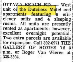 Dutchess Motel & Apartments - Feb 1974 For Sale (newer photo)